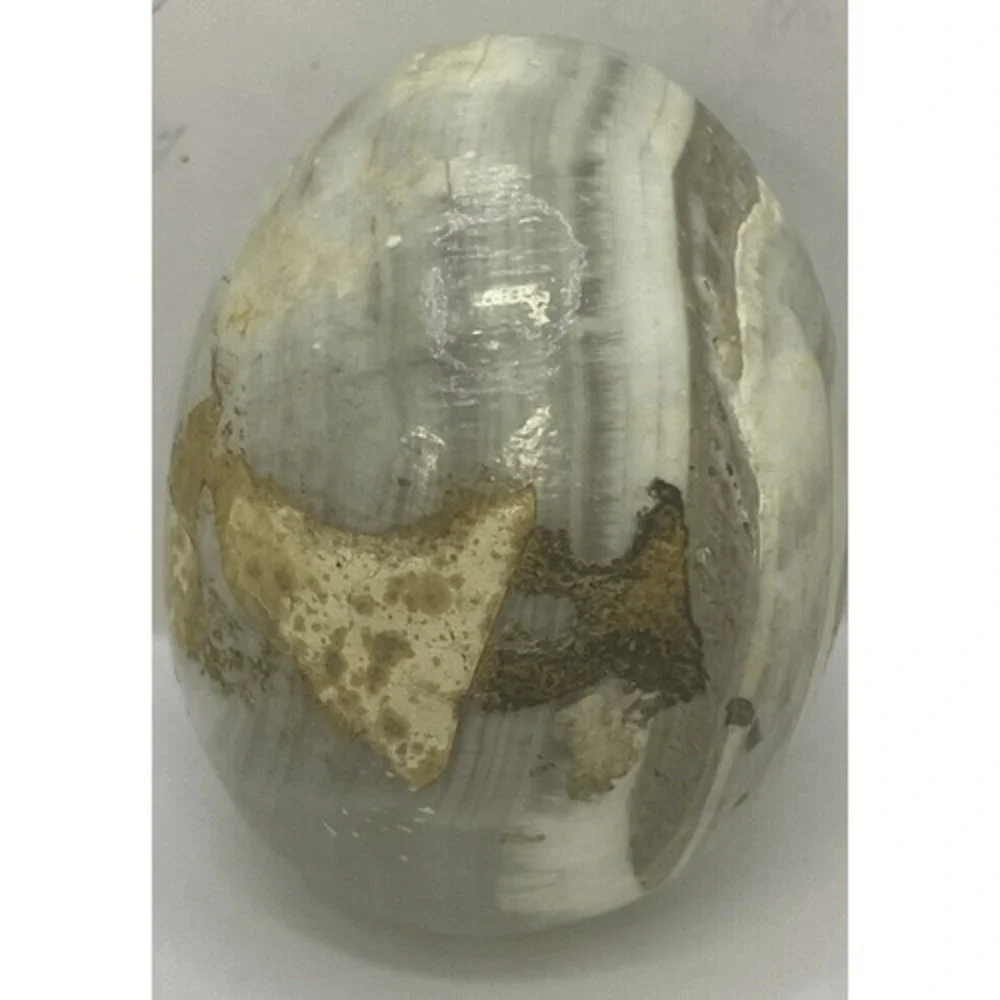 Ocean Jasper Palm Stone Egg 190g‎ Polished Natural Crystal Grey Cream Madagascar